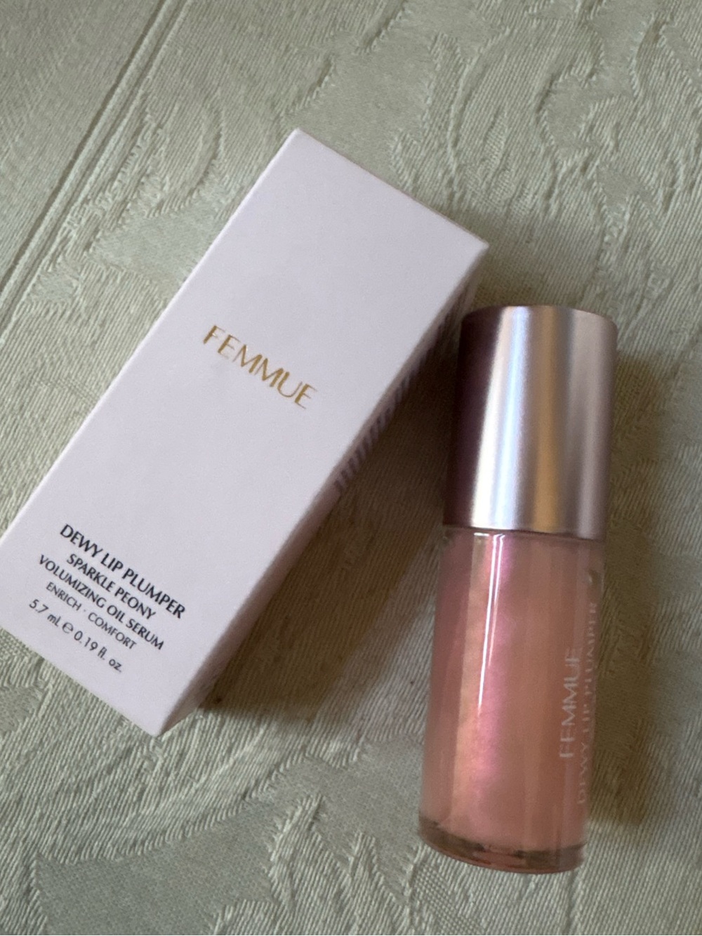 Femmue Dewy Lip Oil Plumper Lipgloss Serum Sparkling Peony BNIB